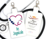 Personalized Stethoscope Vertical Badge ID Card Holder