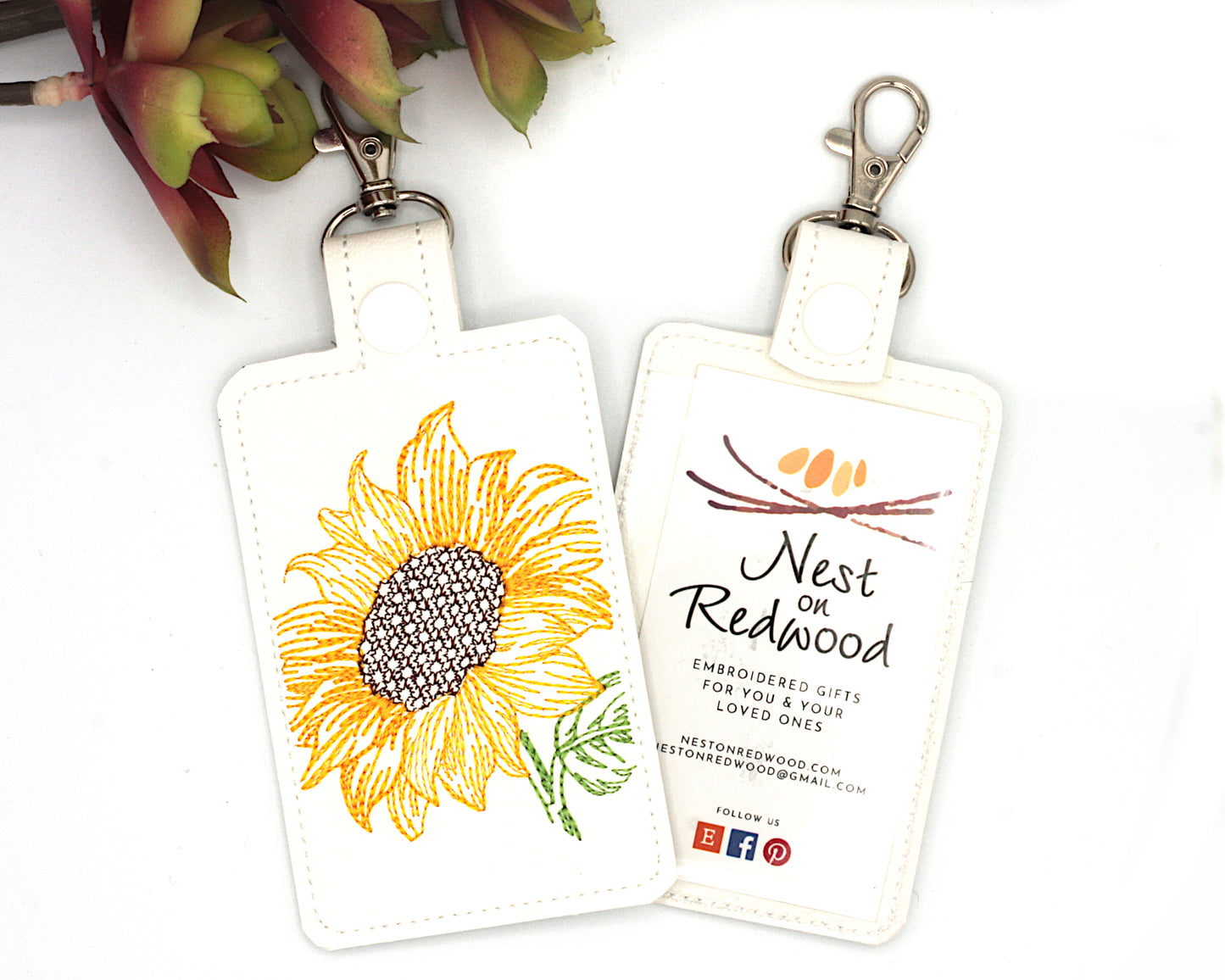 Sunflower Vertical Badge Holder
