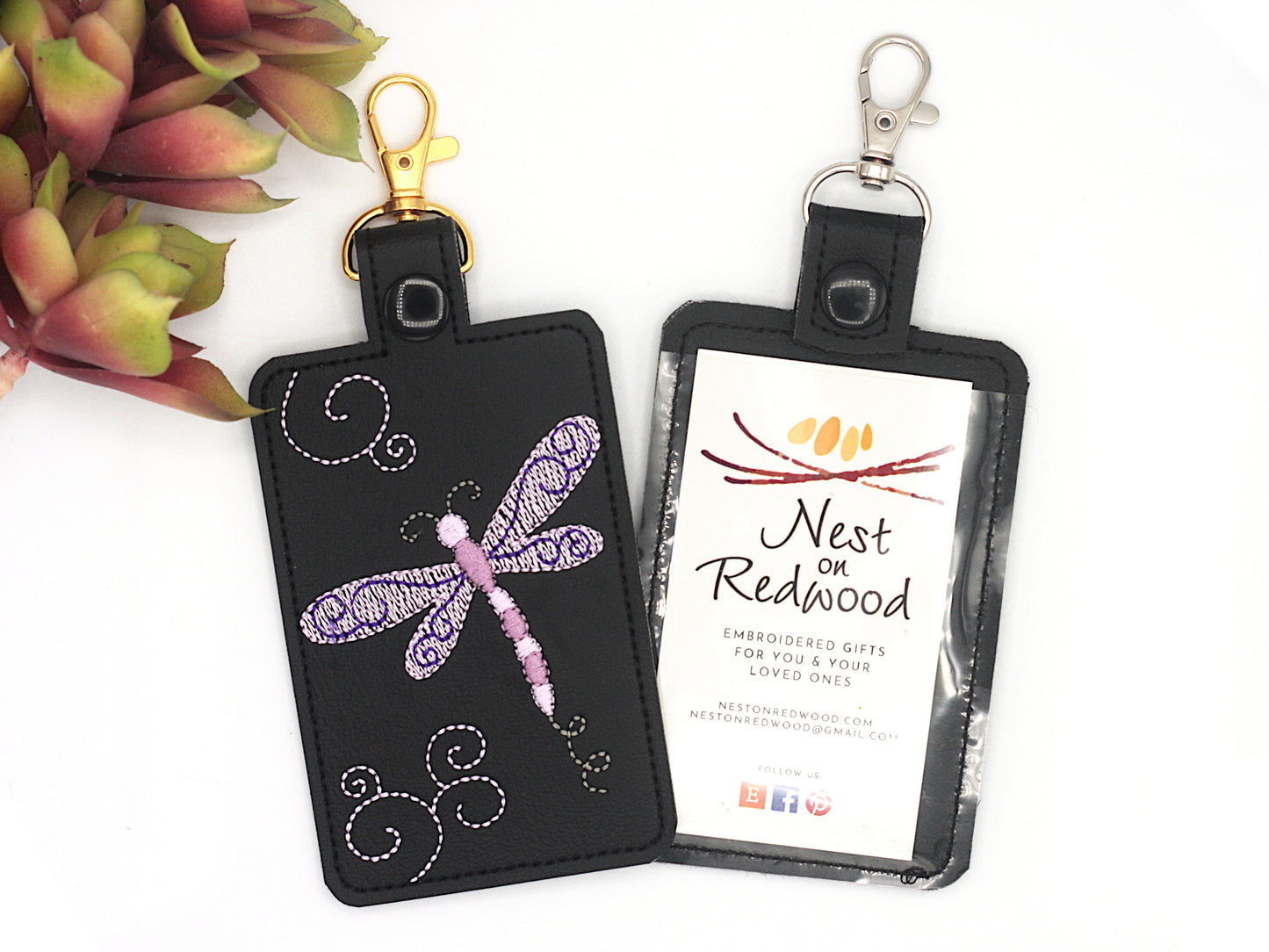 Dragonfly Vertical Badge ID Card Holder