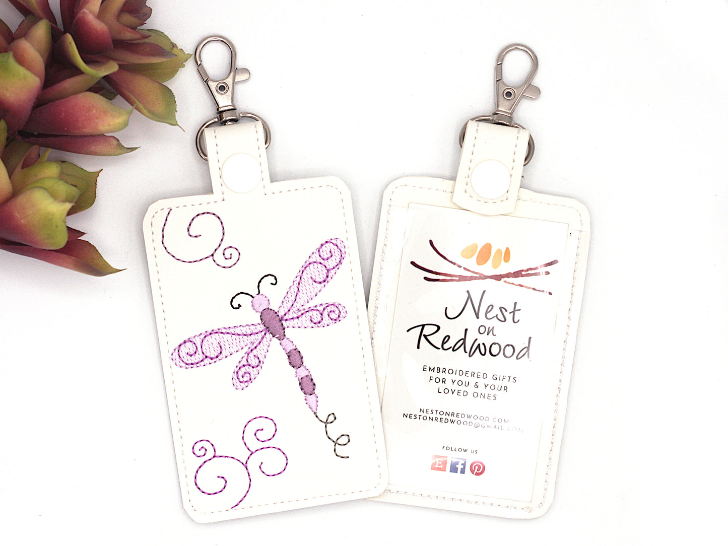 Dragonfly Vertical Badge ID Card Holder