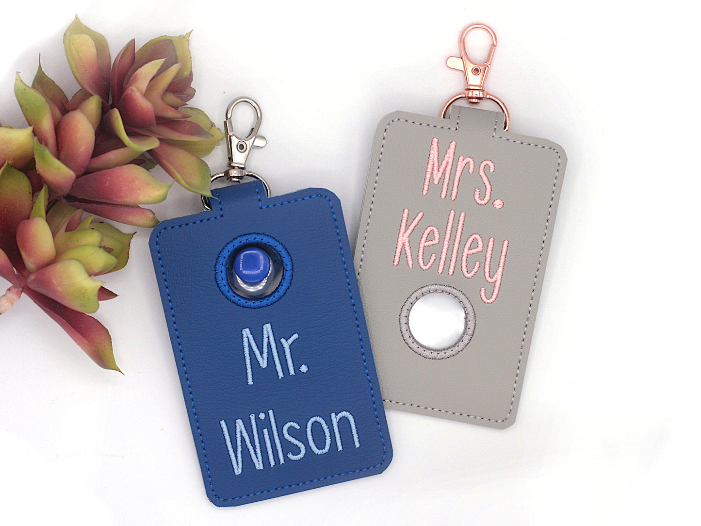 Personalized Name Alarm Badge ID Card Holder