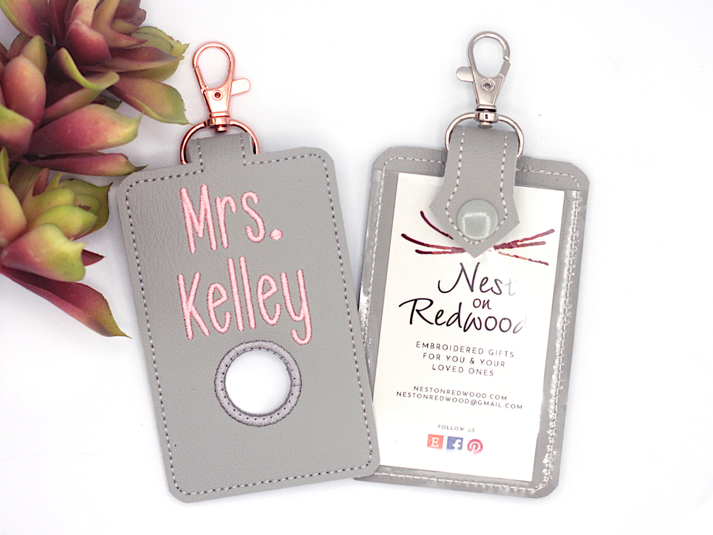 Personalized Name Alarm Badge ID Card Holder