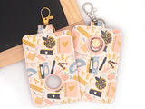 Peach School Supplies Alarm Badge ID Card Holder