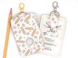 Pencils and Alphabet School Alarm Badge ID Card Holder