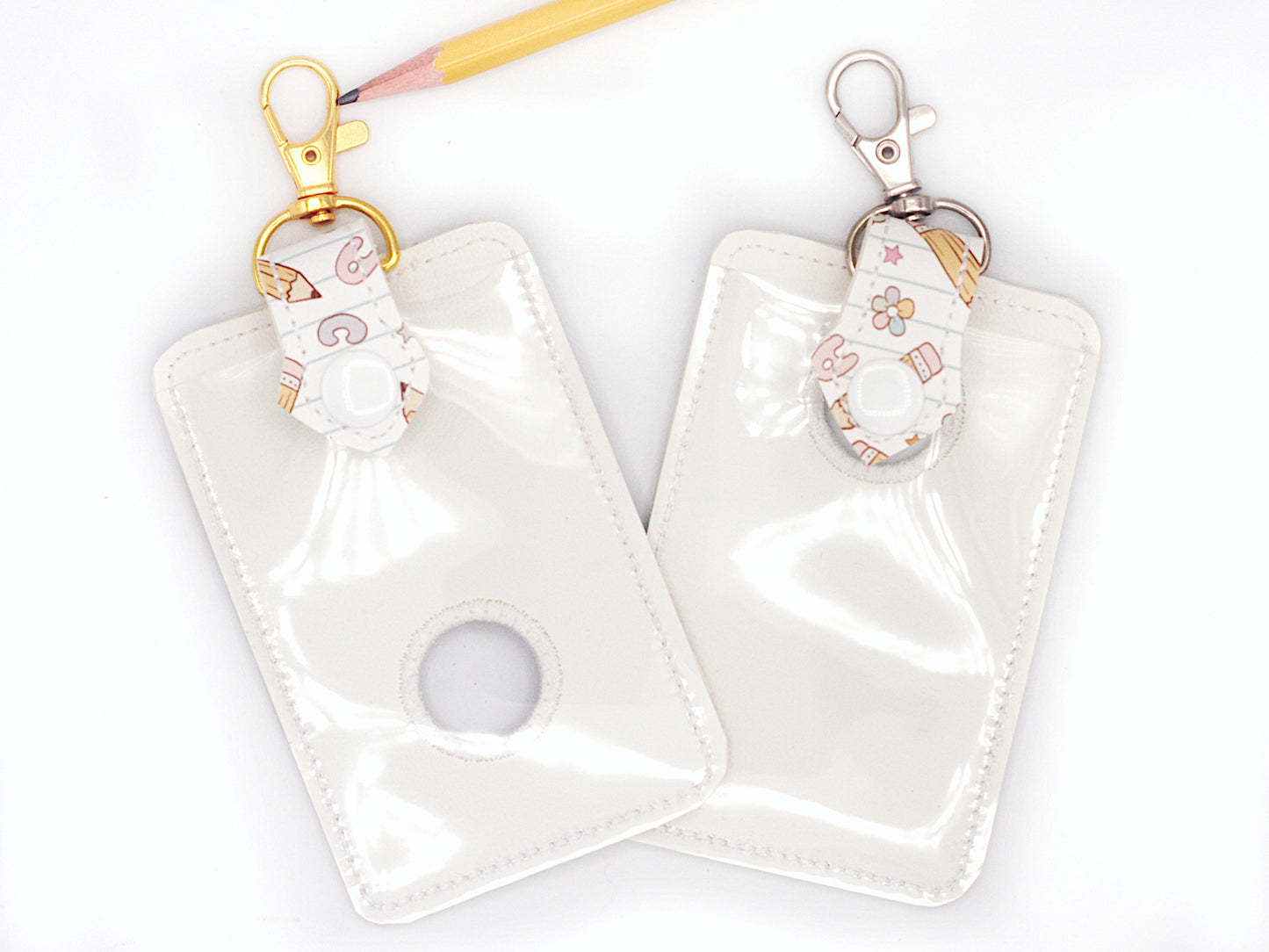 Pencils and Alphabet School Alarm Badge ID Card Holder