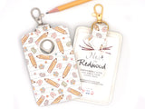 Pencils and Alphabet School Alarm Badge ID Card Holder