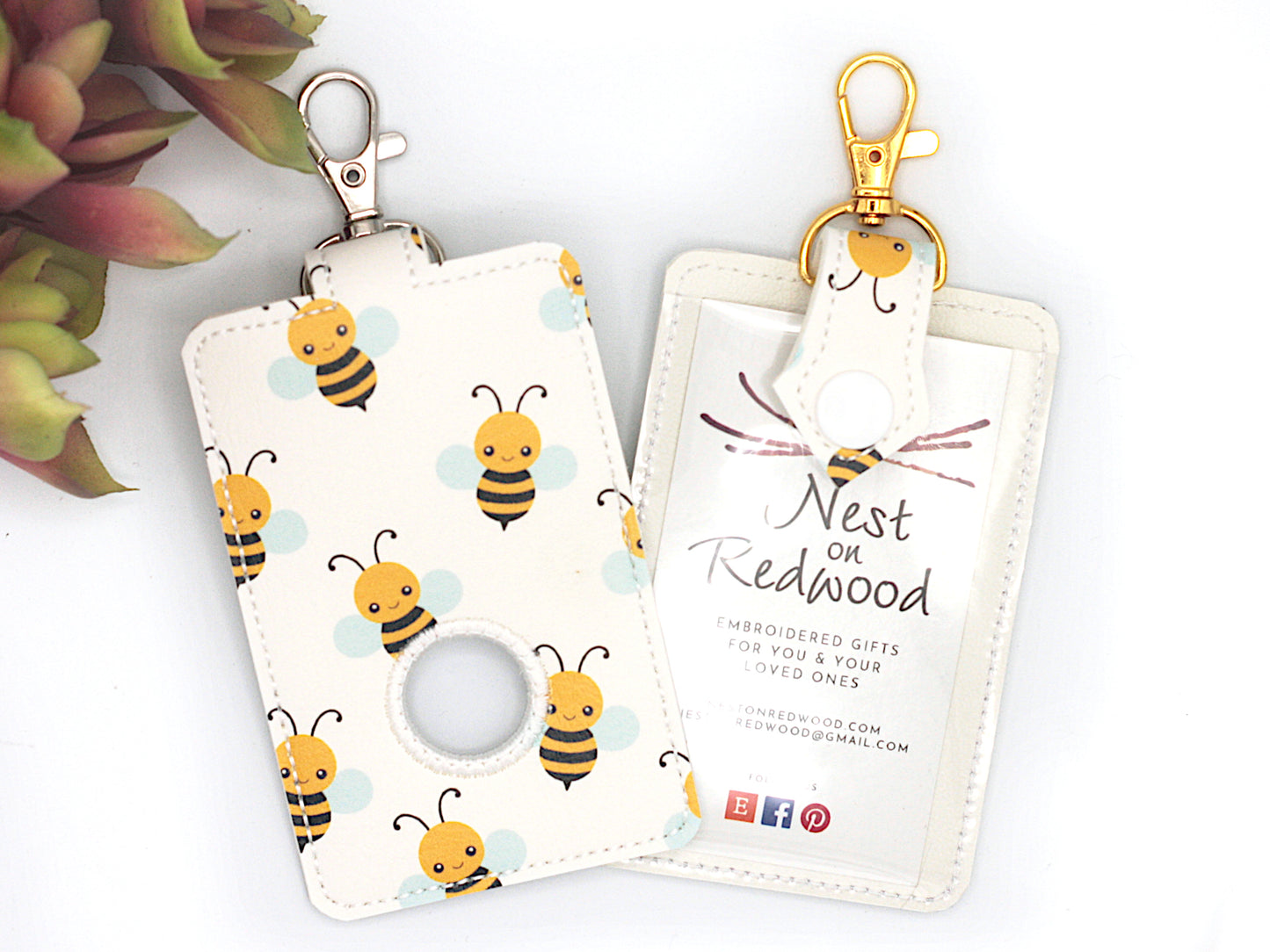 Bees Alarm Badge ID Card Holder