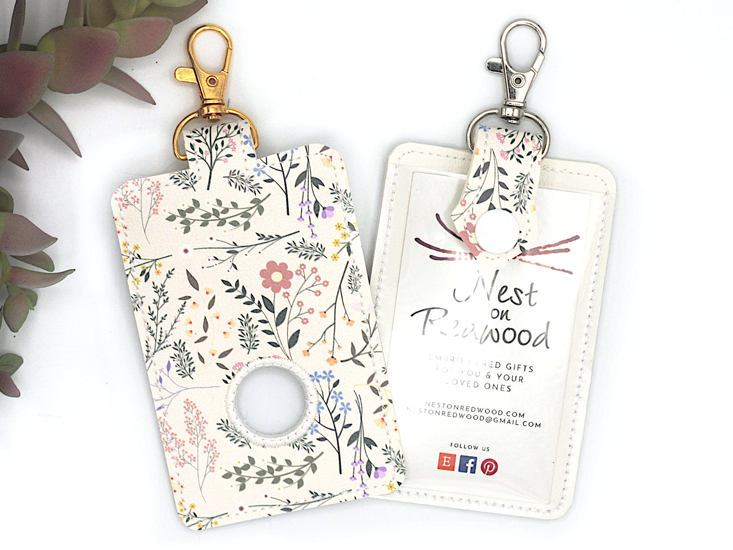 Wildflowers Vertical Alarm Badge ID Card Holder