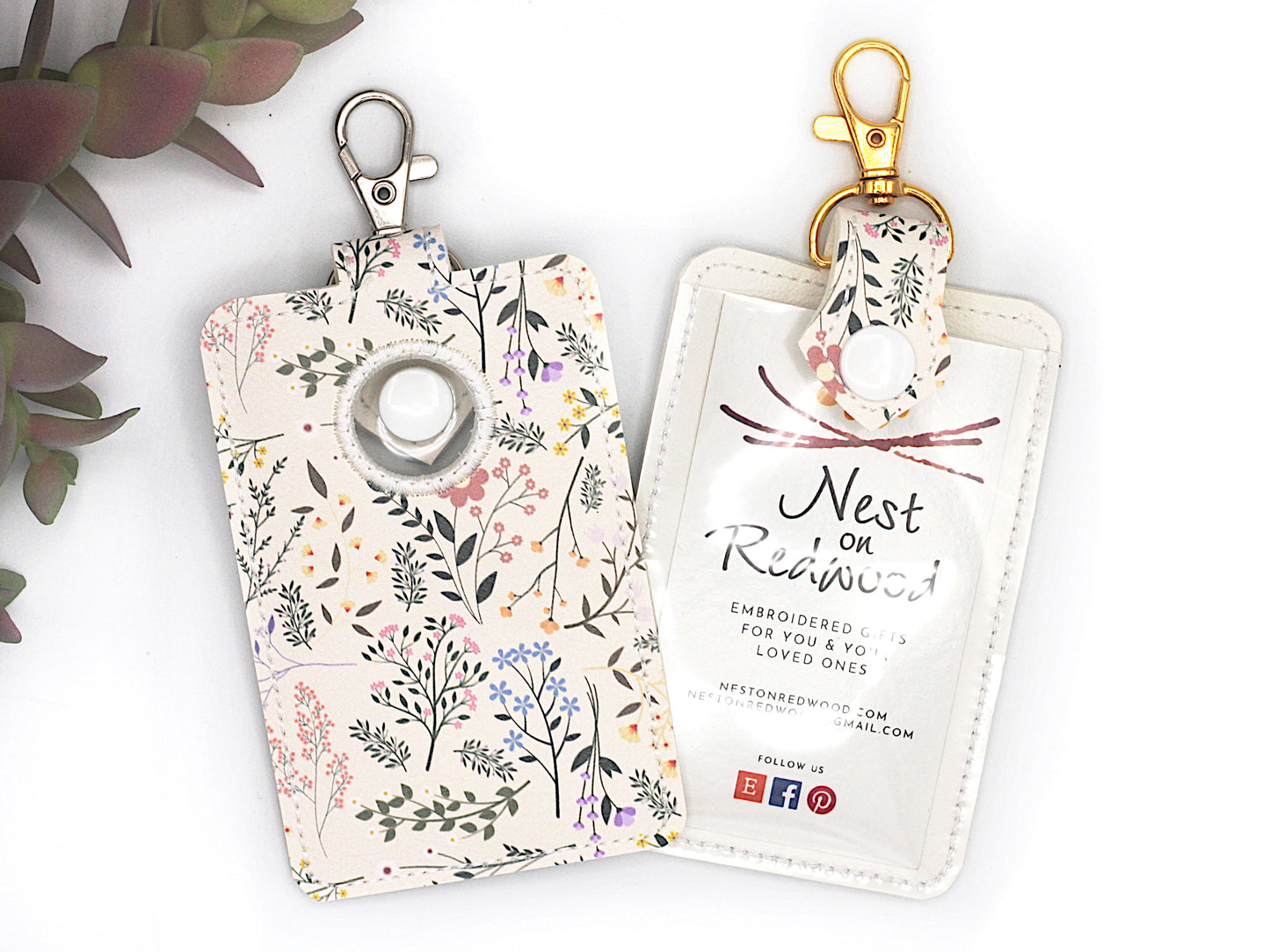 Wildflowers Vertical Alarm Badge ID Card Holder
