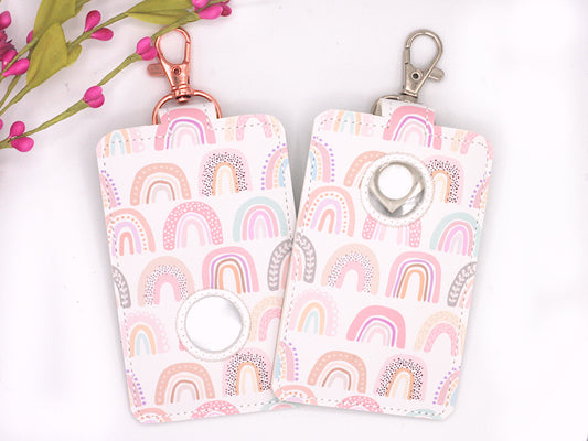 Pink Rainbow Alarm Badge ID Card Holder