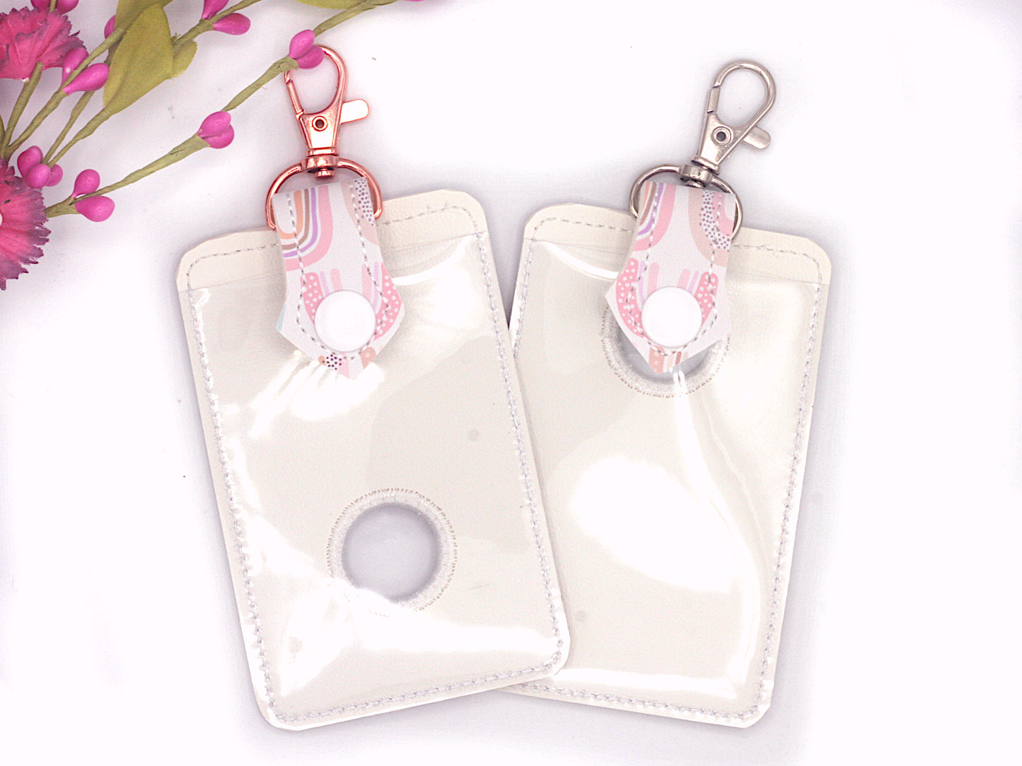 Pink Rainbow Alarm Badge ID Card Holder