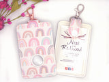 Pink Rainbow Alarm Badge ID Card Holder