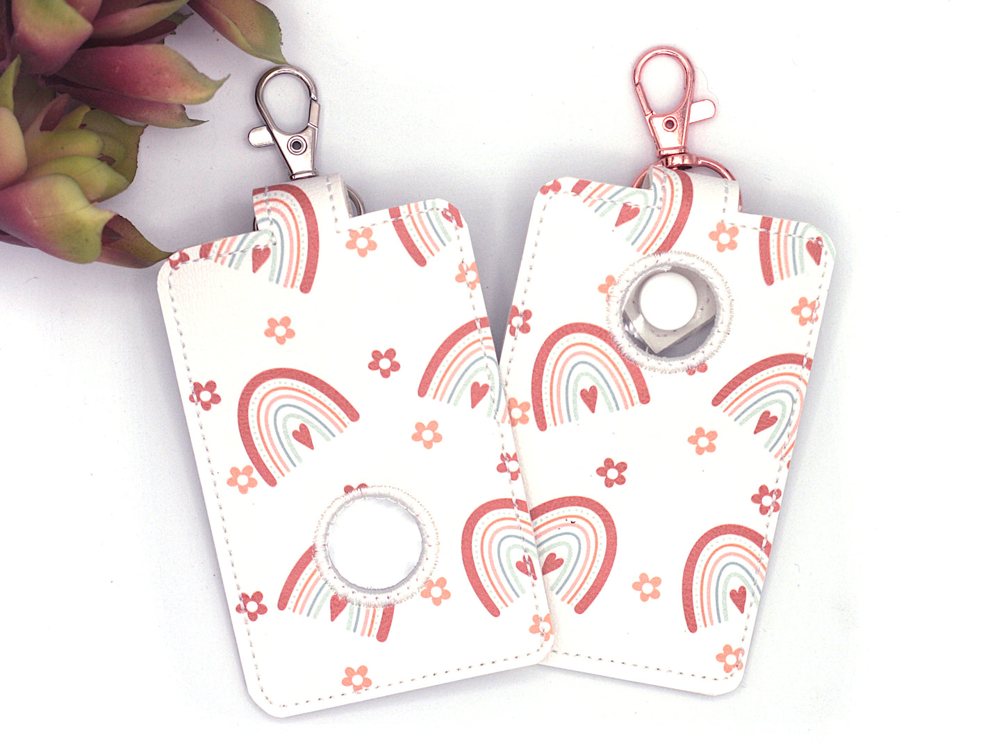 Pink & Blue Rainbow Alarm Badge ID Card Holder
