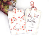 Pink & Blue Rainbow Alarm Badge ID Card Holder