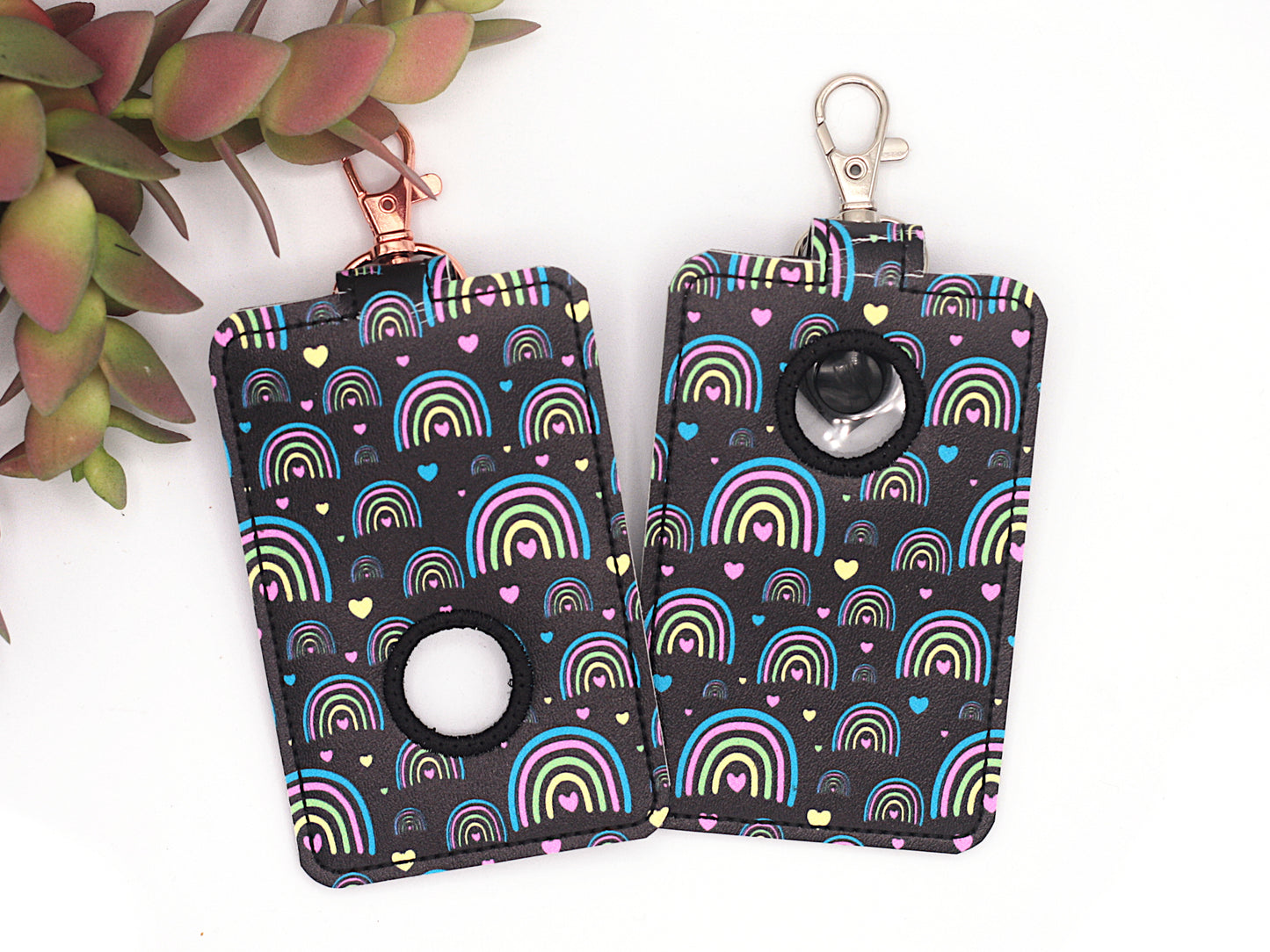 Neon Boho Rainbow Alarm Badge ID Card Holder
