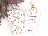 Rainbow with Clouds Alarm Badge ID Card Holder