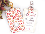 Red Boho Rainbow Alarm Badge ID Card Holder