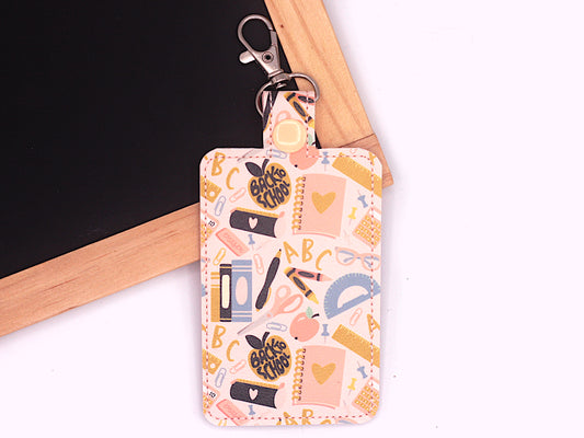 School Supplies Peach Vertical Badge ID Holder