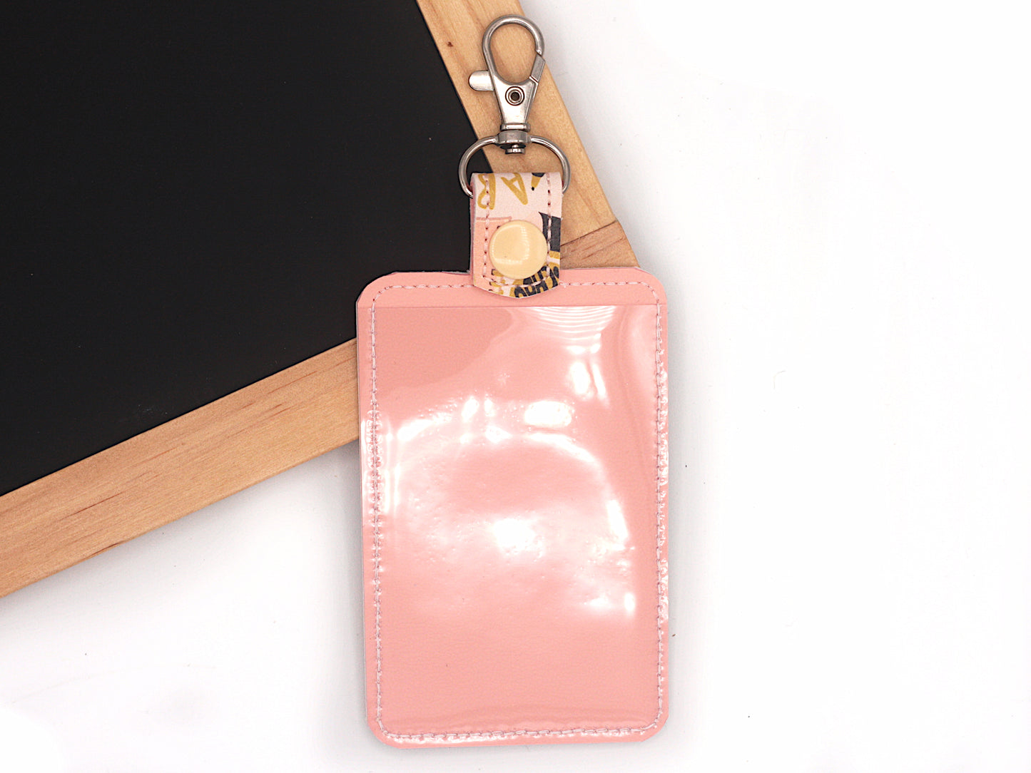 School Supplies Peach Vertical Badge ID Holder