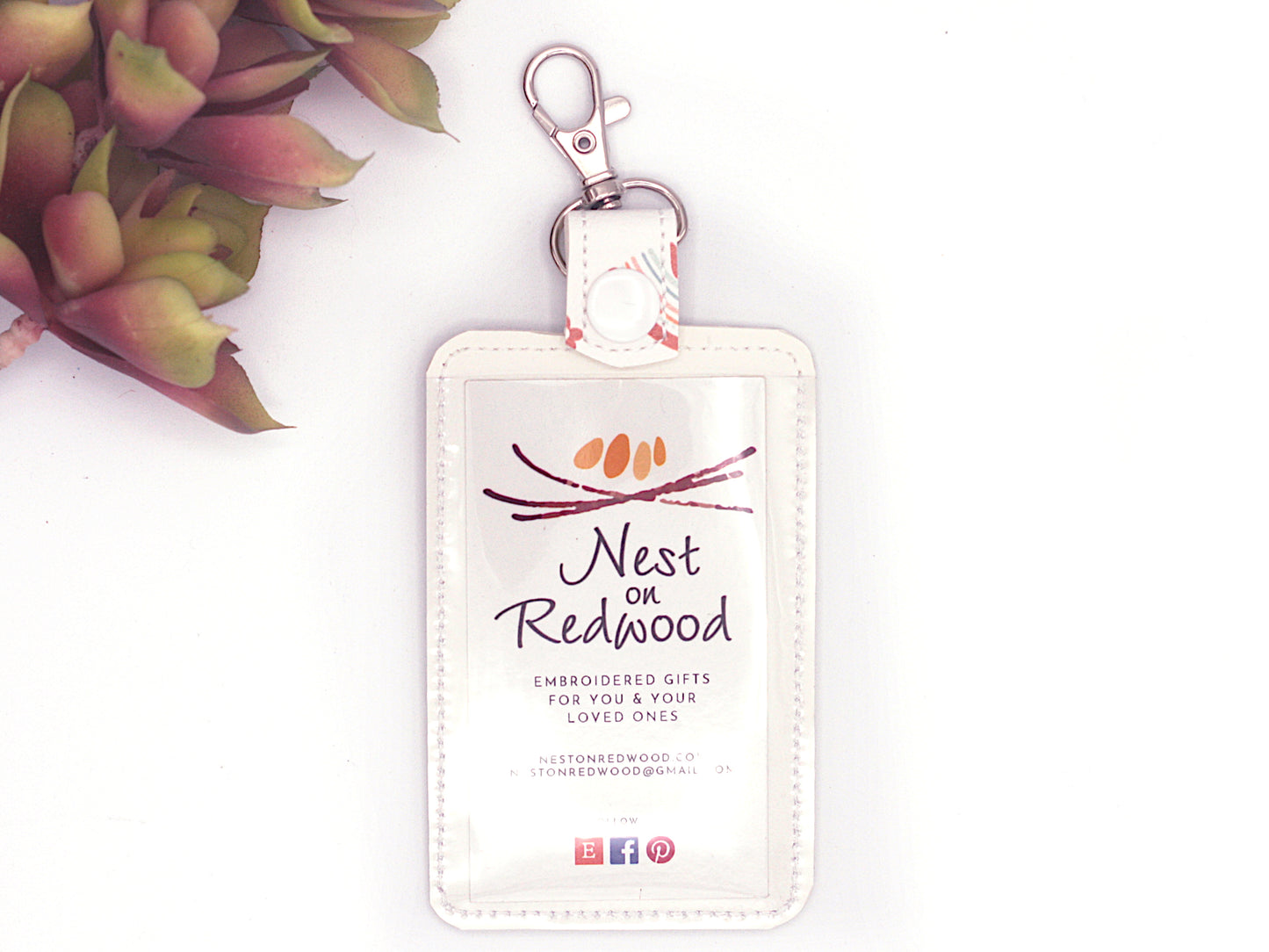 Pink Rainbows Vertical Badge ID Holder