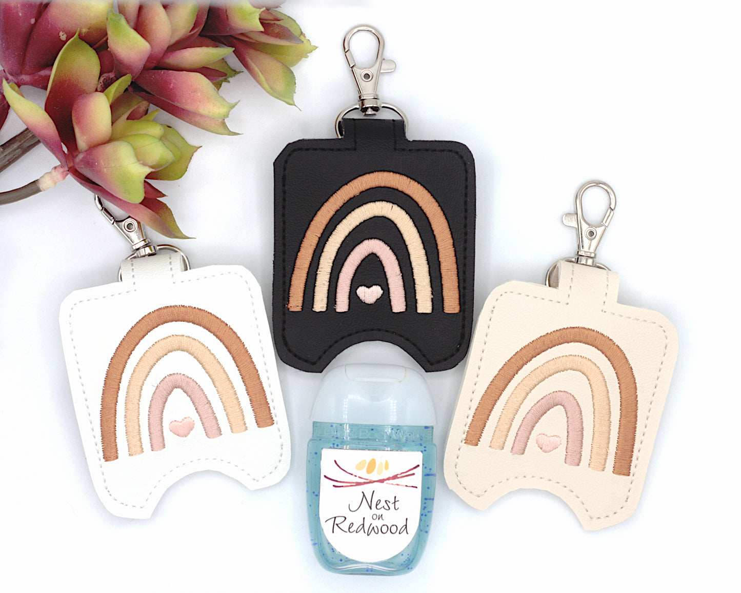 Neutral Browns Boho Rainbow Hand Sanitizer Holder