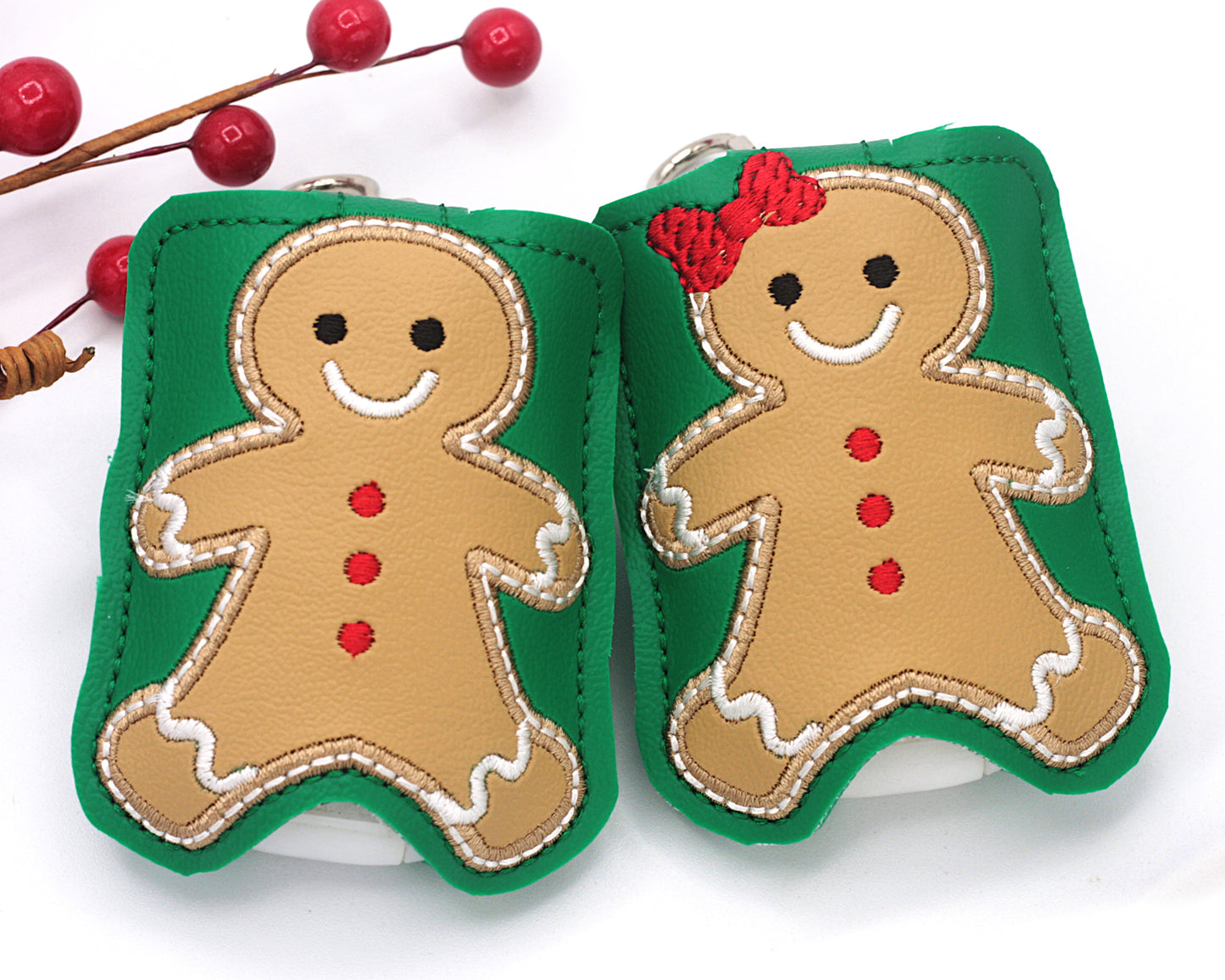 Gingerbread Boy and Girl Hand Sanitizer Holder
