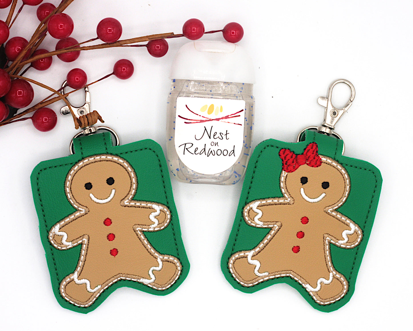 Gingerbread Boy and Girl Hand Sanitizer Holder