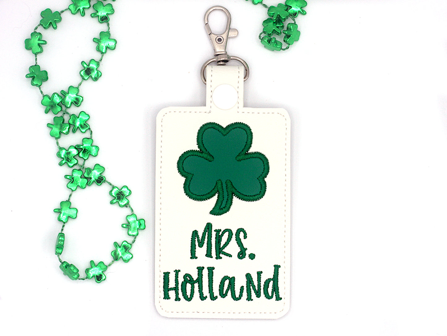Personalized Shamrock Badge ID Card Holder