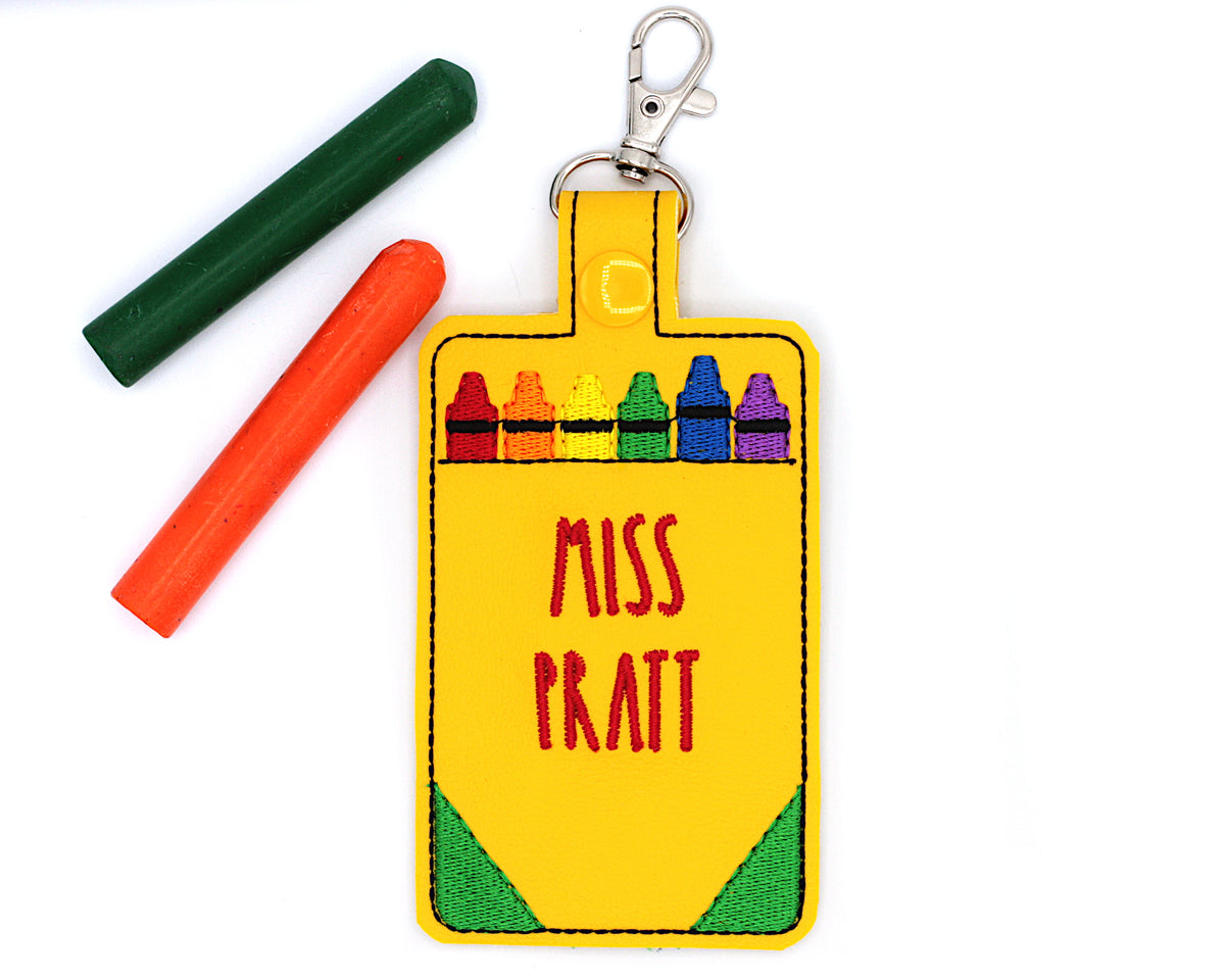 Personalized Crayon Box Vertical Badge ID Card Holder