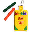 Personalized Crayon Box Vertical Badge ID Card Holder