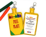 Personalized Crayon Box Vertical Badge ID Card Holder