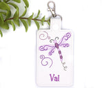 Personalized Dragonfly Vertical Badge ID Card Holder