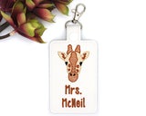 Personalized Giraffe Vertical Badge ID Card Holder