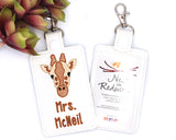 Personalized Giraffe Vertical Badge ID Card Holder