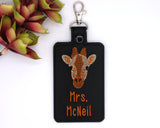 Personalized Giraffe Vertical Badge ID Card Holder