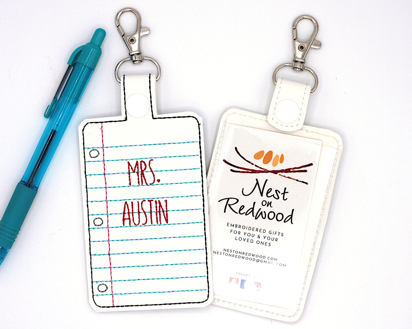 Personalized Notepaper Vertical Badge ID Card Holder