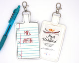 Personalized Notepaper Vertical Badge ID Card Holder
