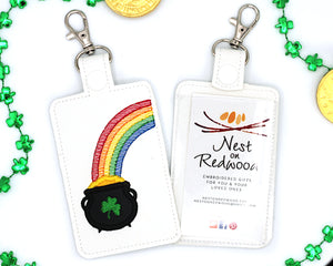 Rainbow with Pot of Gold Badge ID Card Holder