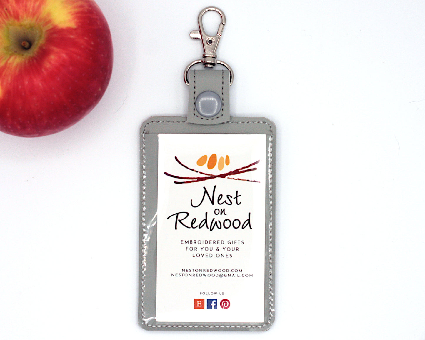 Personalized Teacher Supplies Boho Rainbow Vertical Badge ID Card Holder