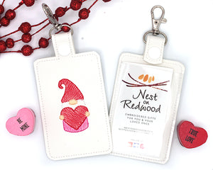 Valentine Gnome Badge ID Card Holder