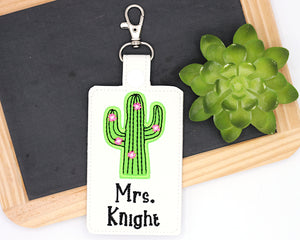 Personalized Cactus Vertical Badge ID Card Holder