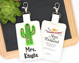 Personalized Cactus Vertical Badge ID Card Holder
