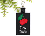 Personalized Cherry Vertical Badge ID Card Holder