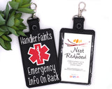 Peronalized Medical Information Vertical Badge ID Card Holder