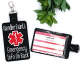 Peronalized Medical Information Vertical Badge ID Card Holder