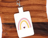 Mauve and Gold Boho Rainbow Vertical Badge ID Card Holder