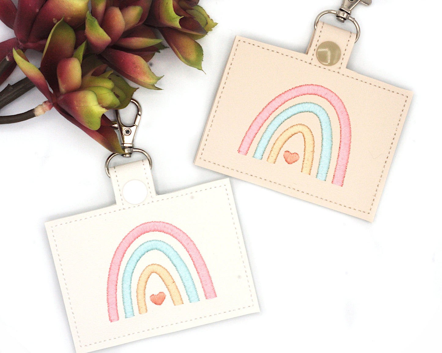 Boho Rainbow Horizontal Badge ID Card Holder