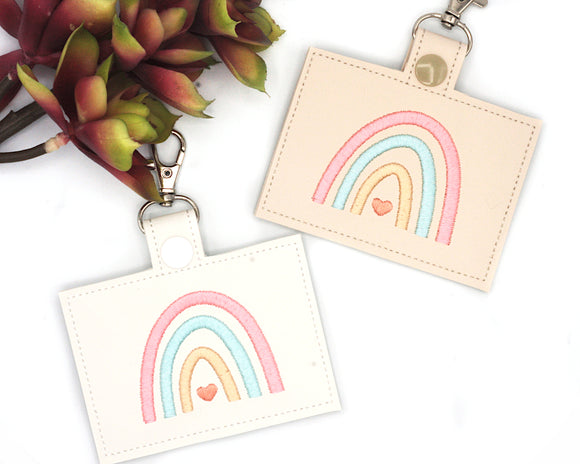 Boho Rainbow Horizontal Badge ID Card Holder