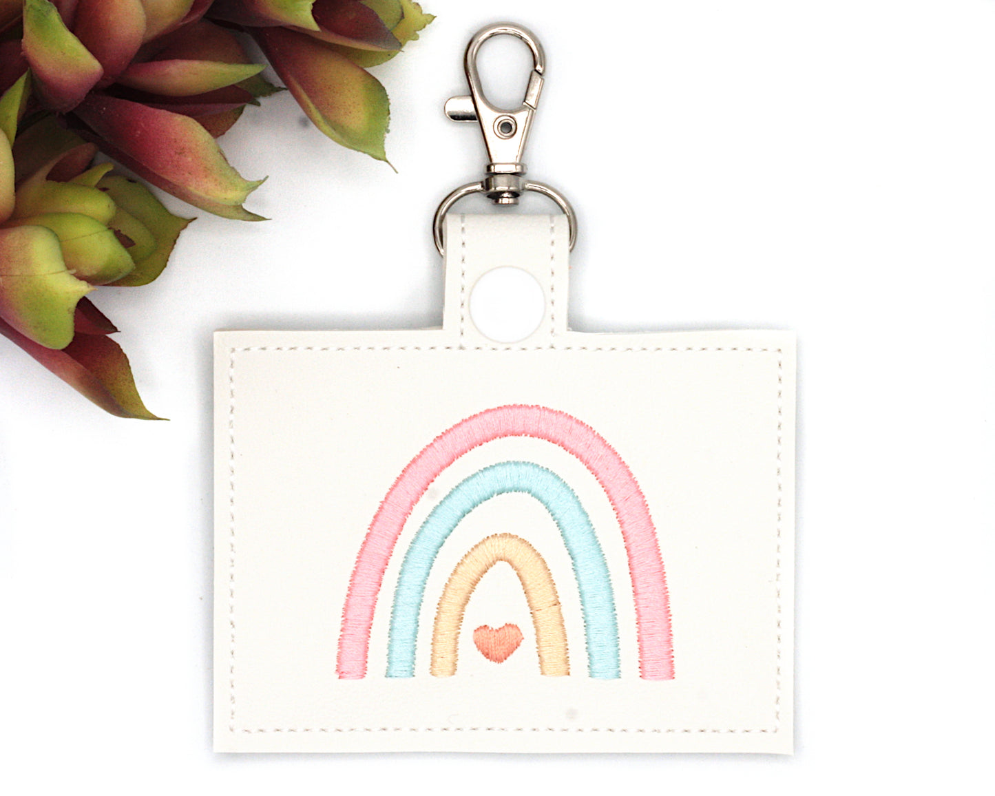 Boho Rainbow Horizontal Badge ID Card Holder