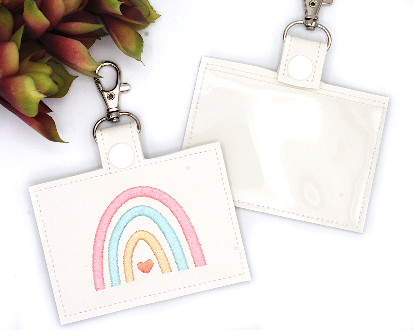 Boho Rainbow Horizontal Badge ID Card Holder